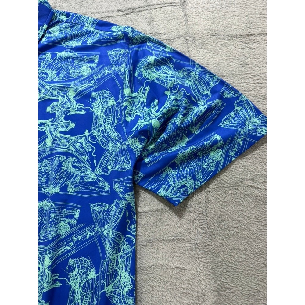 Donald Ross Polo Shirt Mens XXL Blue Golf Print Performance Short Sleeve - Picture 5 of 11